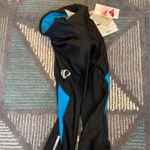 NEW XS PEARL IZUMI W Select Pursuit 3Qtr Tight, Black/Atomic Blue, X-Small